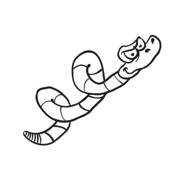 Simple black and white snake Stock Illustration