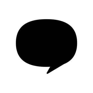 Simple black and white speech bubble icon. Stock Illustration