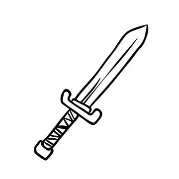 Simple black and white sword Stock Illustration