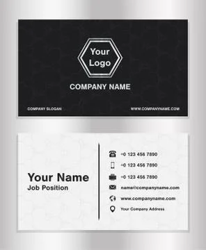 Simple black and white theme business name card template vector Stock Illustration