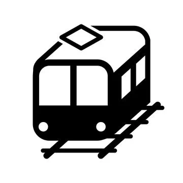 Simple black and white train icon. Stock Illustration