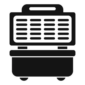 Simple black and white vector icon of a classic typewriter Stock Illustration
