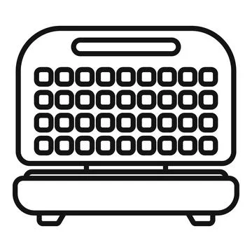 Simple black and white vector icon illustration of a classic typewriter Stock Illustration