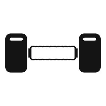 Simple black and white vector icon of a dumbbell for fitness concepts Illustrazione stock