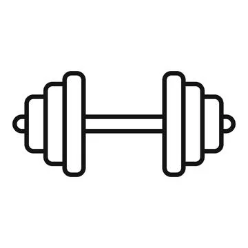 Simple black and white vector icon of a dumbbell for fitness and strength themes 스톡 일러스트