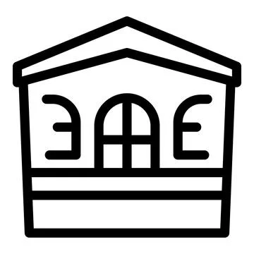 Simple black and white vector icon of a bank building Ilustración de archivo