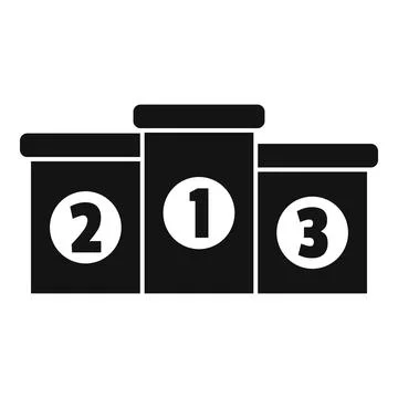 Simple black and white vector illustration of an empty winners podium Stock Illustration