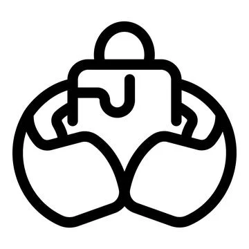 Simple black and white vector icon of a hazelnut in shell 스톡 일러스트