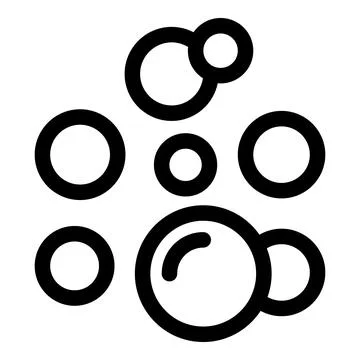 Simple black and white vector icon of soap bubbles floating Stock Illustration