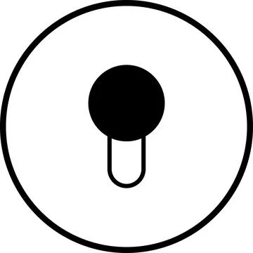 Simple black and white vector of location pin icon with circle border design Stock Illustration