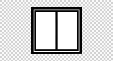 A simple black and white vector icon representing a double-pane square window Stock Illustration
