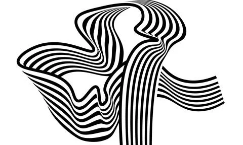 Simple black and white wave line background. Stockillustratie