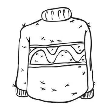 Simple black and white wool sweater Stock Illustration