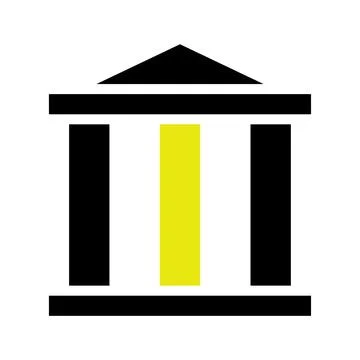Simple black and yellow library icon. Concept of knowledge, education, and .. 스톡 일러스트