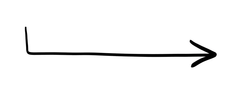 Simple black arrow pointing to the right on transparent or white background Stock Illustration