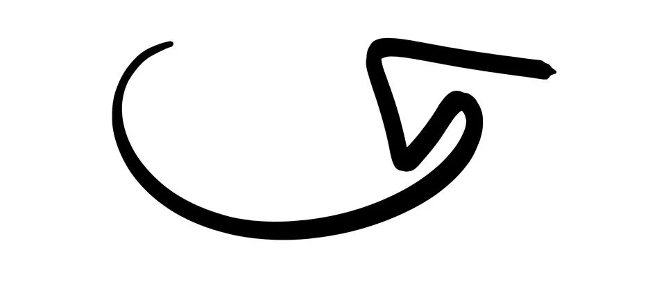 Simple black arrow pointing right on transparent or white background Stock Illustration