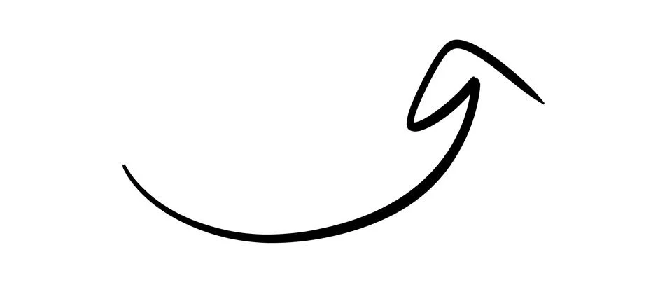 Simple black arrow pointing upwards and to the right on transparent Stock Illustration