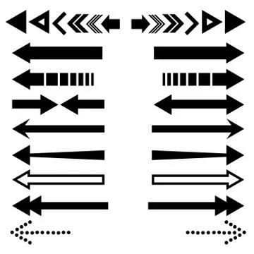 Simple black arrow set Stock Illustration