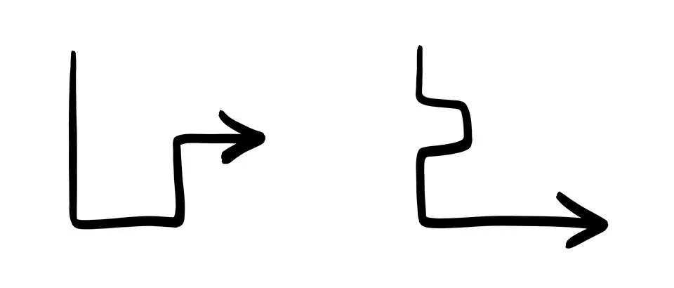 Simple black arrows indicating direction and change on transparent Stock Illustration
