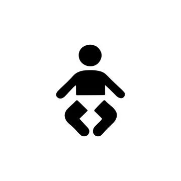 Simple Black Baby. Vector icon. Stock Illustration