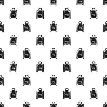 Simple black backpack icon seamless repeating pattern イラスト素材