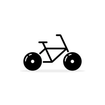Simple black bicycle icon Illustrazione stock