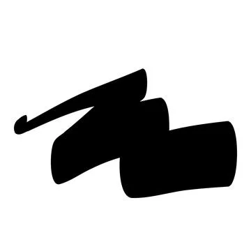 Simple black brush hand-painted painting isolated Stock Illustration