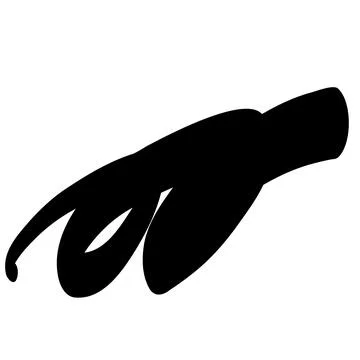 Simple black brush hand-painted painting isolated Stock Illustration