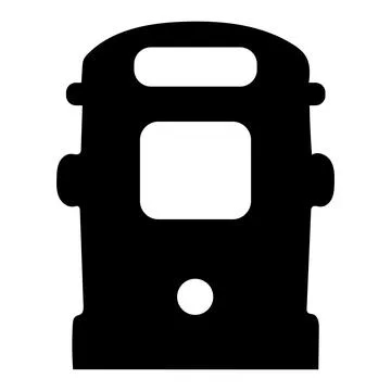 Simple black bus front vector icon Stock Illustration
