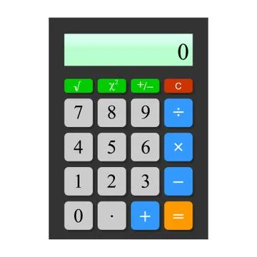 Simple black calculator for web applications Stock Illustration