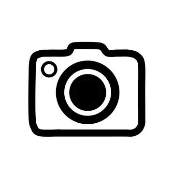 Simple Black Camera Icon - Minimalist Design Stock Illustration
