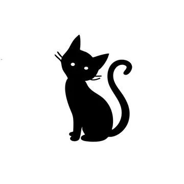 Simple Black Cat Silhouette Stock Illustration