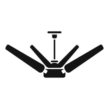 Simple black ceiling fan icon providing air movement and comfort Stock Illustration