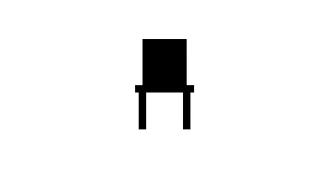Simple black chair on white background. Stock Footage 332110241