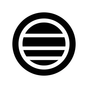 Simple Black Circle with Horizontal Lines Stock Vector Stock Illustration