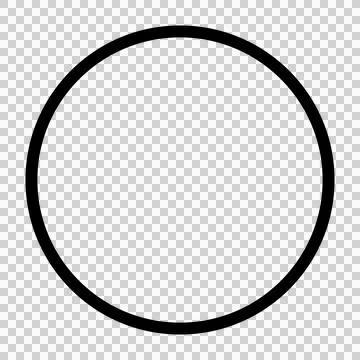 Simple black circle isolated on transparent background. Stock Illustration