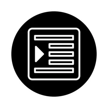 Simple black circle play button representing multimedia and video content w.. Stock Illustration