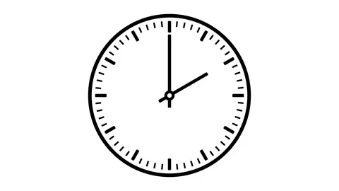 Simple black clock face seamless loop Stock Footage 90471986