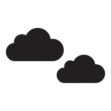 Simple Black Cloud Icon Weather Nature Sky Design Graphic Stock Illustration