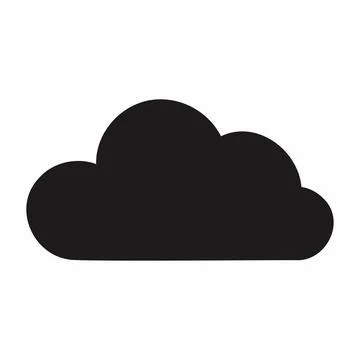 Simple black cloud icon on white background Stock Illustration