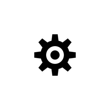 Simple black cogwheel vector icon for settings and mechanics Stock Illustration