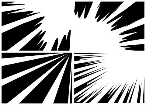 Simple black comic book style background elements set isolated on white. Coll Ilustración de archivo