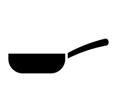 Simple Black Cooking Pan Icon on White Background for Culinary Designs Stock Illustration