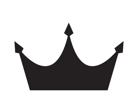 Simple Black Crown Icon Vector Illustration EPS10 Stock Illustration