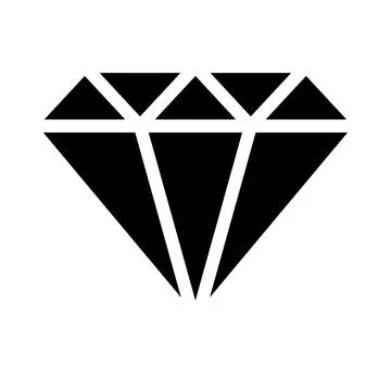 Simple black diamond vector icon Stock Illustration
