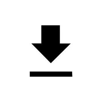 Simple Black Download. Vector icon. Stock Illustration