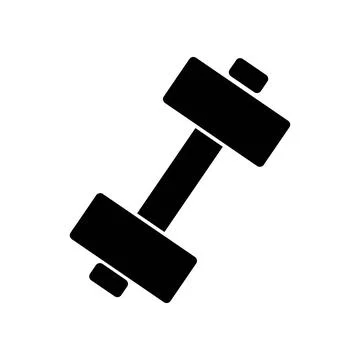 Simple black dumbbell icon Stock Illustration