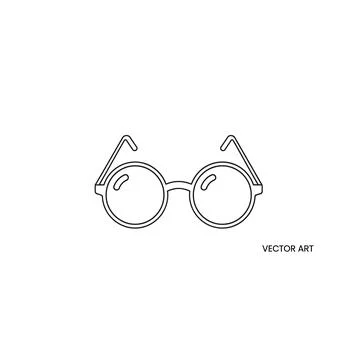 Simple black eyewear spectacles and vision accessory icon Stock Illustration
