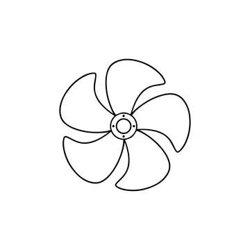 Simple black fan blade. Vector icon design. Stock Illustration