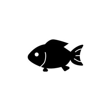 Simple, black, fish icon, perfect for various design projects Stock Illustration